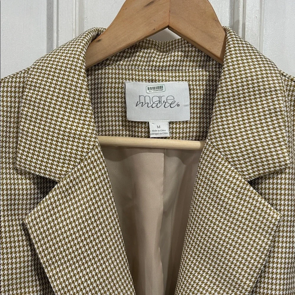 Anthropologie Mare Mare Oversized Houndstooth Dark Academia School Girl Blazer M - Picture 4 of 10